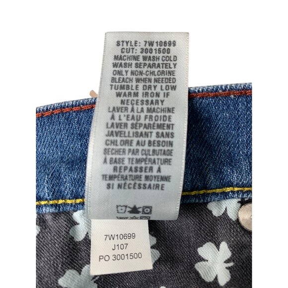 Lucky Legend LR Sister Workman Bermuda Shorts Size 6/28 Denim Embroider RDD10677 - Picture 5 of 11